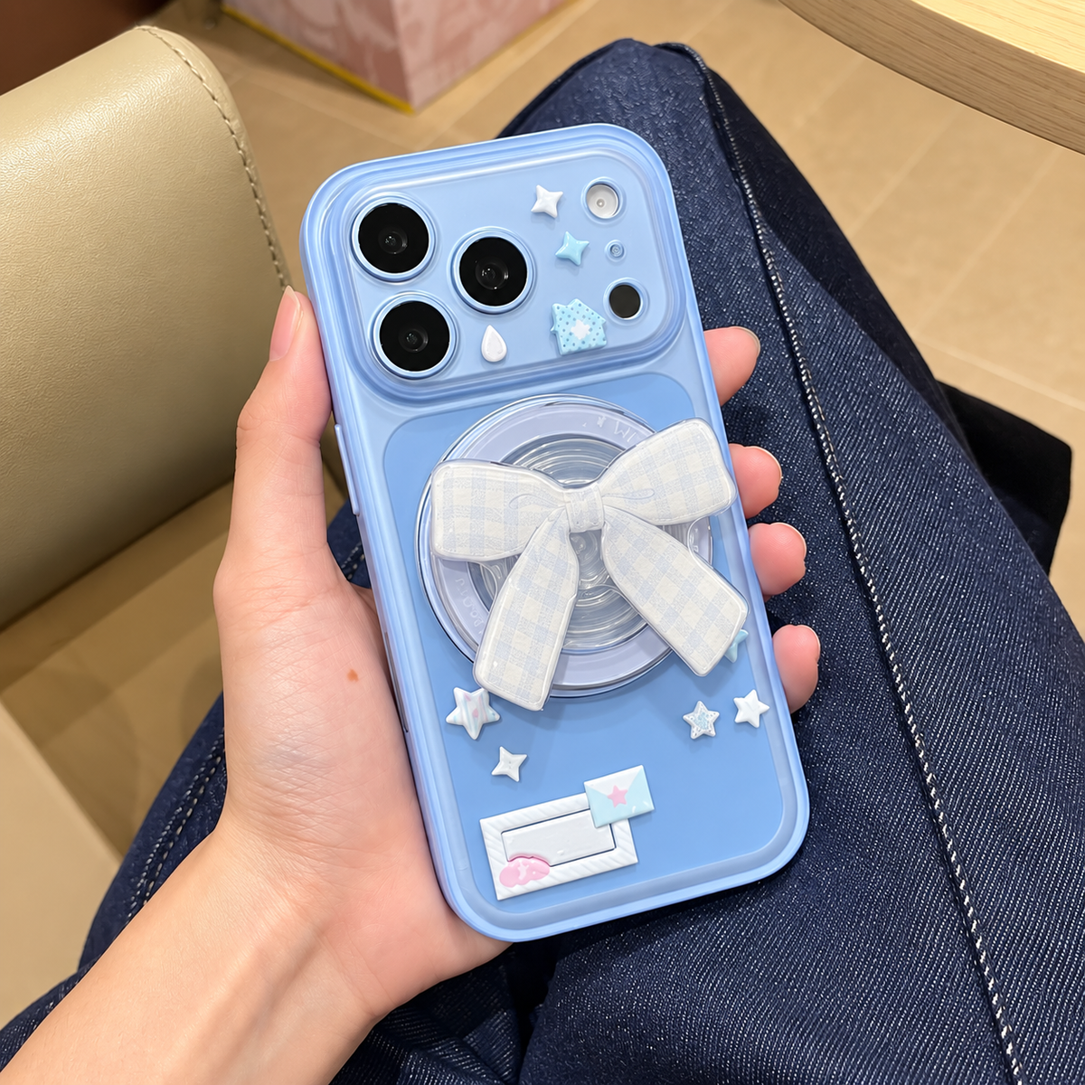 Baby Blue Bow iPhone Case