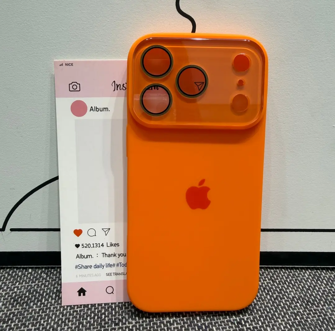 INS Style Plain-Thin Full-Coverage Silicone Phone Case with Integrated Camera Button