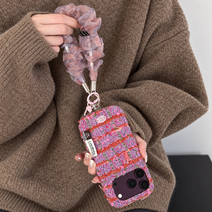 Pink Purple Fuzzy Knit iPhone Case