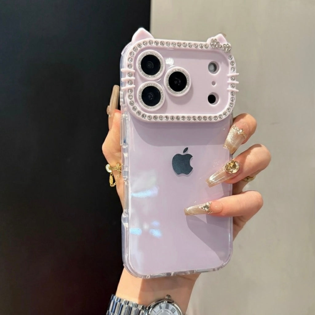Kitty Rhinestone iPhone Case – Full Protection