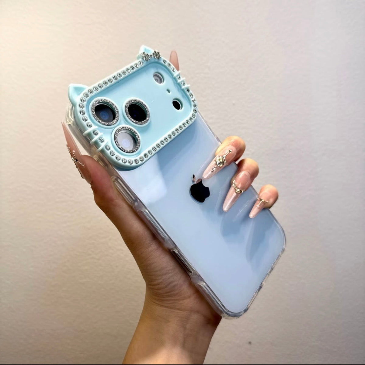 Kitty Rhinestone iPhone Case – Full Protection