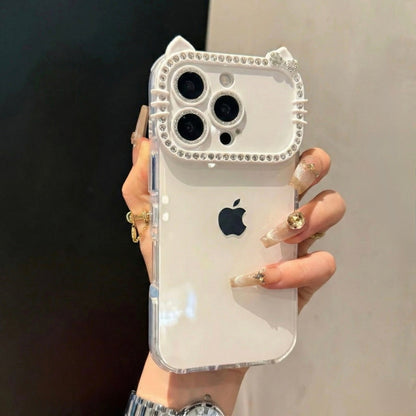 Kitty Rhinestone iPhone Case – Full Protection