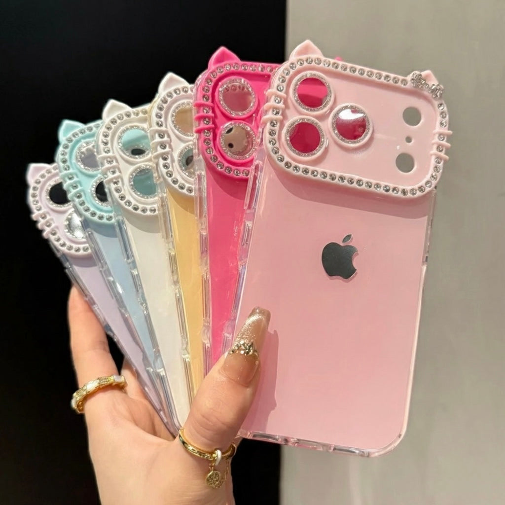 Kitty Rhinestone iPhone Case – Full Protection