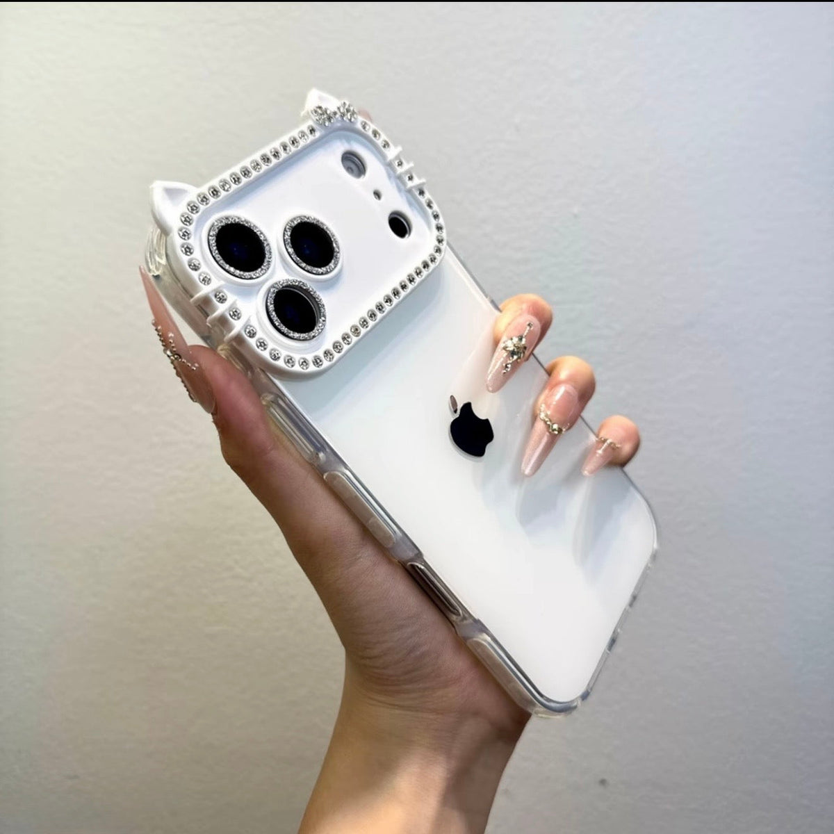 Kitty Rhinestone iPhone Case – Full Protection