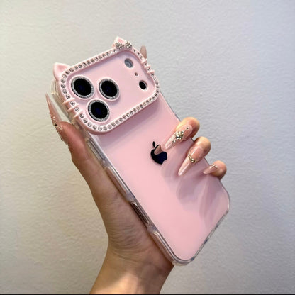 Kitty Rhinestone iPhone Case – Full Protection