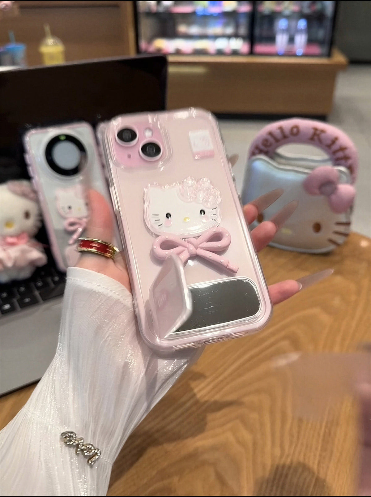 Cute Pink Kitty Bow Phone Case