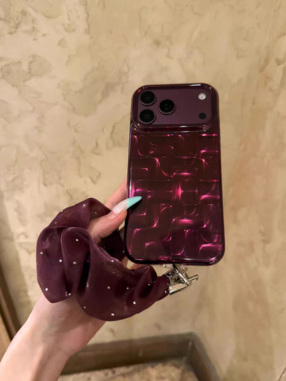 Burgundy Woven Scrunchie iPhone Case