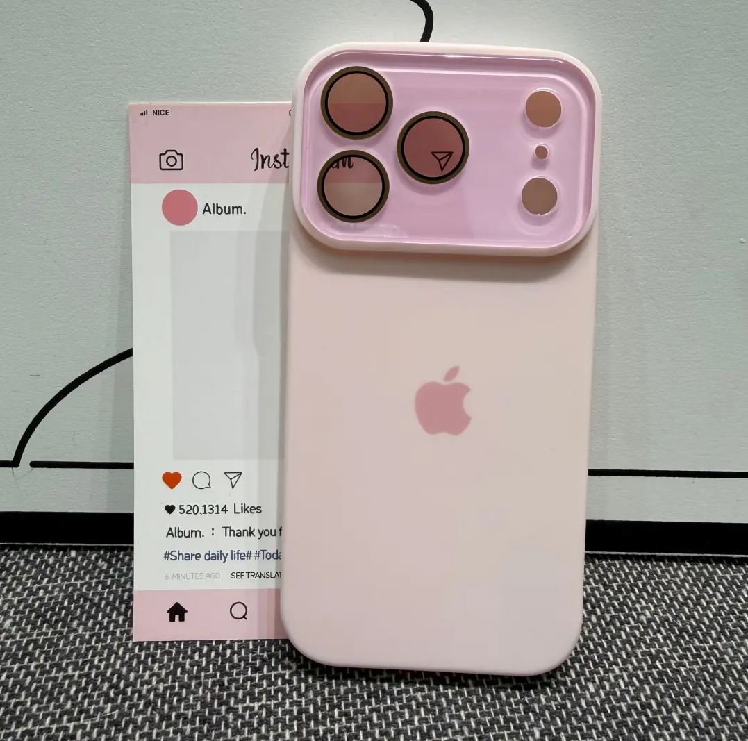 INS Style Plain-Thin Full-Coverage Silicone Phone Case with Integrated Camera Button