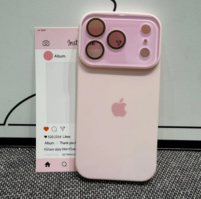 INS Style Plain-Thin Full-Coverage Silicone Phone Case with Integrated Camera Button