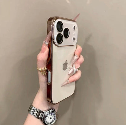 Premium INS Electroplated Glass Case with Camera Guard