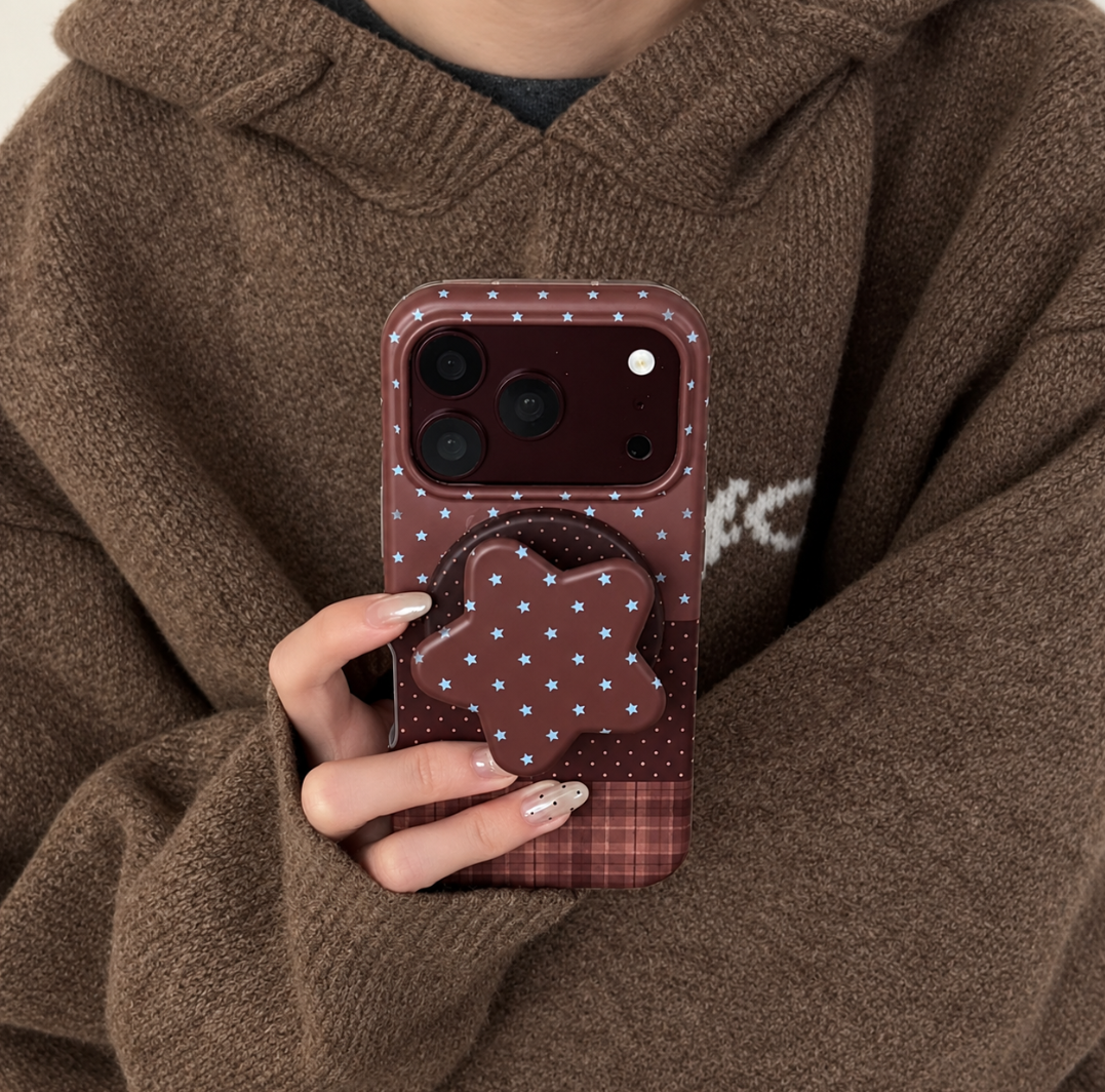 Brown Star iphone Case
