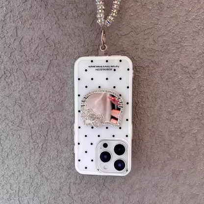 Sparkling diamond Kitty mirror phone case