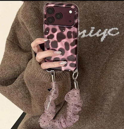 Cherry Red Leopard iphone Case