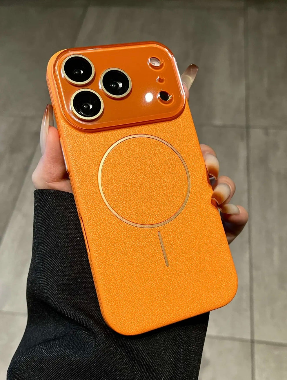 MagSafe Crystal Litchi Grein Case