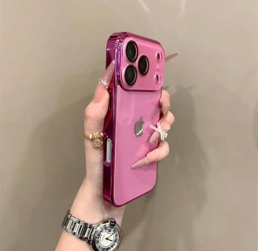 Premium INS Electroplated Glass Case with Camera Guard