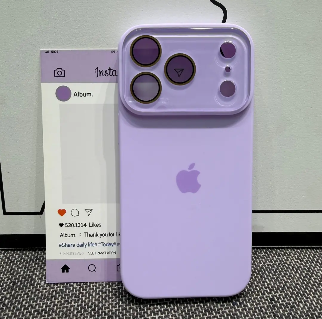 INS Style Plain-Thin Full-Coverage Silicone Phone Case with Integrated Camera Button