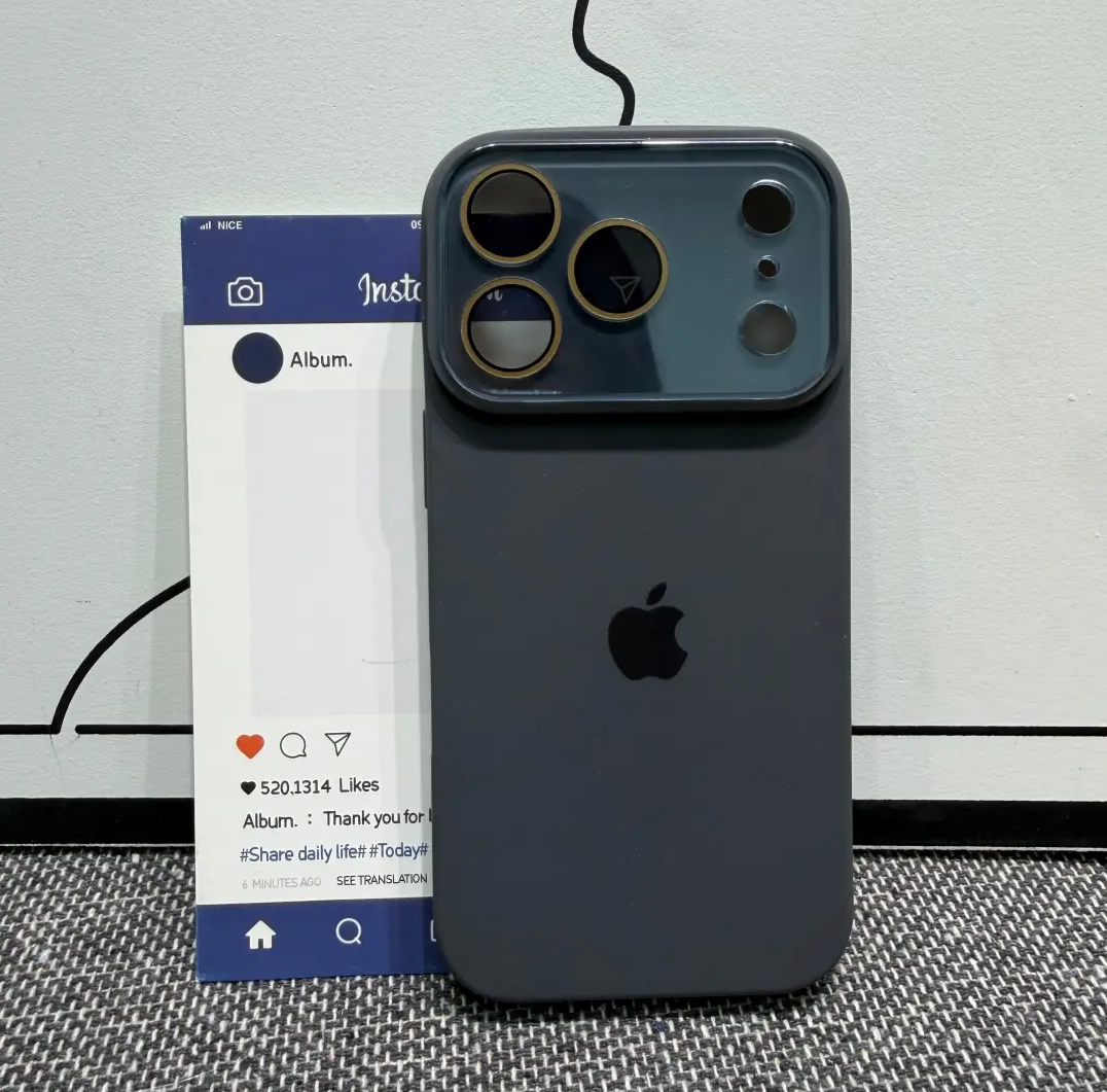 INS Style Plain-Thin Full-Coverage Silicone Phone Case with Integrated Camera Button