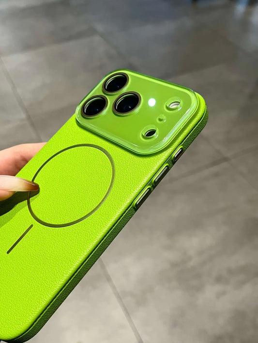 MagSafe Crystal Litchi Grein Case