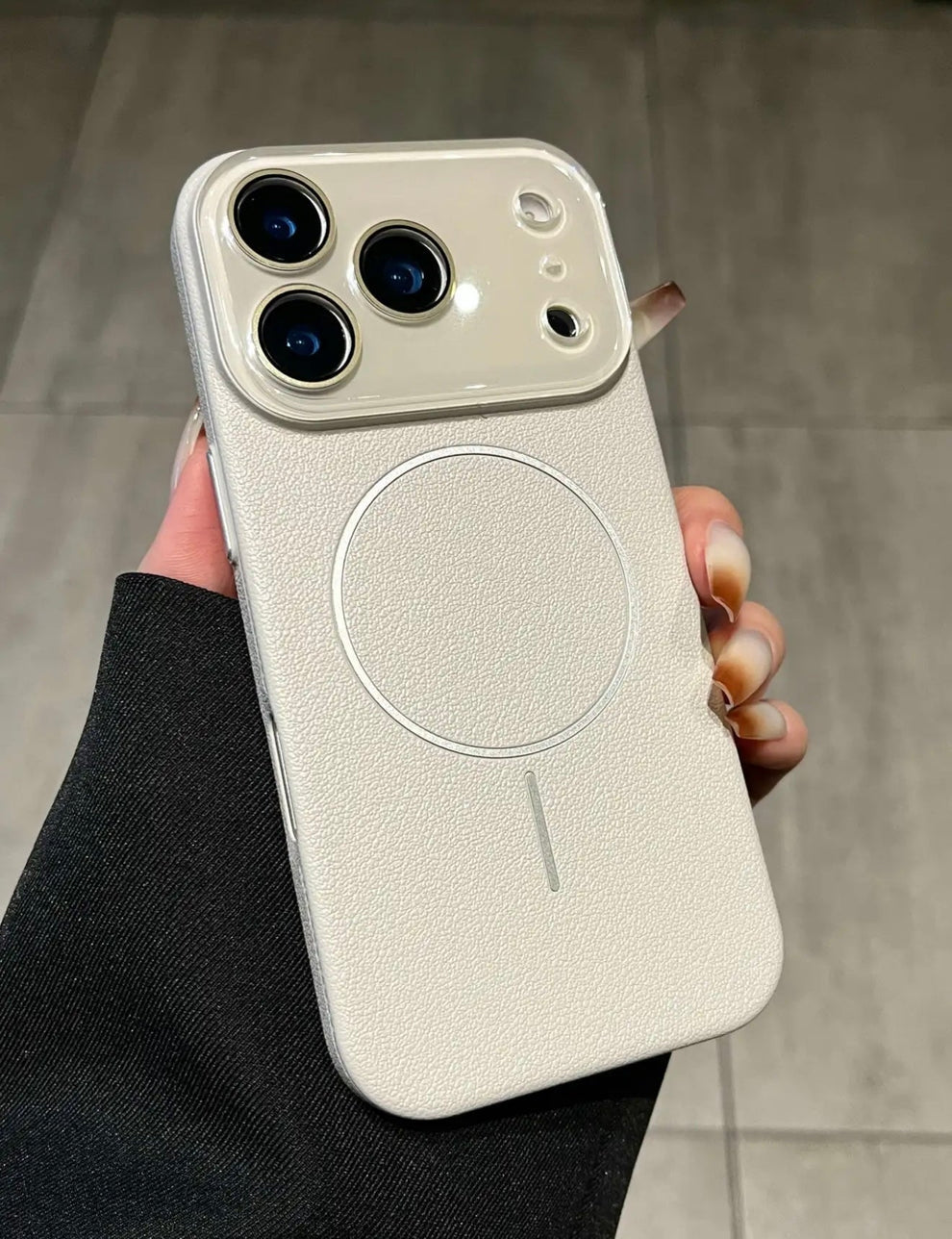 MagSafe Crystal Litchi Grein Case