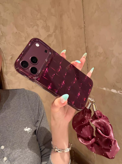 Burgundy Woven Scrunchie iPhone Case