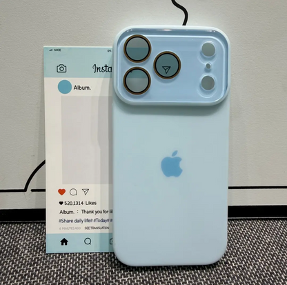 INS Style Plain-Thin Full-Coverage Silicone Phone Case with Integrated Camera Button