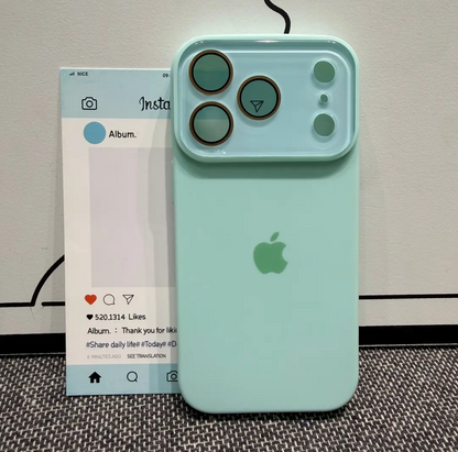 INS Style Plain-Thin Full-Coverage Silicone Phone Case with Integrated Camera Button